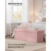 imageSONGMICS Mazie Collection  43 Inches Storage Ottoman Foldable Storage Bench with Flipping Lid 660 lb Load Capacity for Entryway Living Room Bedroom Velvet Fabric Pale Blue ULSF078QQ03Jelly Pink