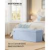 imageSONGMICS Mazie Collection  43 Inches Storage Ottoman Foldable Storage Bench with Flipping Lid 660 lb Load Capacity for Entryway Living Room Bedroom Velvet Fabric Pale Blue ULSF078QQ03Pale Blue