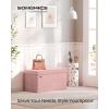 imageSONGMICS Mazie Collection  43 Inches Storage Ottoman Foldable Storage Bench with Flipping Lid 660 lb Load Capacity for Entryway Living Room Bedroom Velvet Fabric Pale Blue ULSF078QQ03Jelly Pink