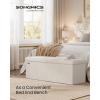 imageSONGMICS Mazie Collection  43 Inches Storage Ottoman Foldable Storage Bench with Flipping Lid 660 lb Load Capacity for Entryway Living Room Bedroom Velvet Fabric Pale Blue ULSF078QQ03Cream White