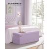 imageSONGMICS Mazie Collection  Storage Ottoman Bench Foldable Foot Rest 15 x 30 x 15 Inches End of Bed Bench Storage Chest Load 660 lb Living Room Bedroom Entryway Cream White ULSF603W01Light Lilac