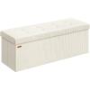 imageSONGMICS Mazie Collection  Storage Ottoman Bench Foldable Foot Rest 15 x 30 x 15 Inches End of Bed Bench Storage Chest Load 660 lb Living Room Bedroom Entryway Cream White ULSF603W01Cream White