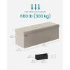 imageSONGMICS Mazie Collection  Storage Ottoman Bench Foldable Foot Rest 15 x 30 x 15 Inches End of Bed Bench Storage Chest Load 660 lb Living Room Bedroom Entryway Cream White ULSF603W01Cream White