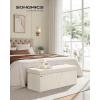 imageSONGMICS Mazie Collection  Storage Ottoman Bench Foldable Foot Rest 15 x 30 x 15 Inches End of Bed Bench Storage Chest Load 660 lb Living Room Bedroom Entryway Cream White ULSF603W01Cream White