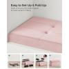 imageSONGMICS Mazie Collection  Storage Ottoman Bench Foldable Foot Rest 15 x 30 x 15 Inches End of Bed Bench Storage Chest Load 660 lb Living Room Bedroom Entryway Cream White ULSF603W01Jelly Pink