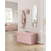 imageSONGMICS Mazie Collection  Storage Ottoman Bench Foldable Foot Rest 15 x 30 x 15 Inches End of Bed Bench Storage Chest Load 660 lb Living Room Bedroom Entryway Cream White ULSF603W01Jelly Pink