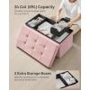 imageSONGMICS Mazie Collection  Storage Ottoman Bench Foldable Foot Rest 15 x 30 x 15 Inches End of Bed Bench Storage Chest Load 660 lb Living Room Bedroom Entryway Cream White ULSF603W01Jelly Pink