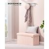 imageSONGMICS Mazie Collection  Storage Ottoman Bench Foldable Foot Rest 15 x 30 x 15 Inches End of Bed Bench Storage Chest Load 660 lb Living Room Bedroom Entryway Cream White ULSF603W01Jelly Pink