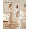 imageSONGMICS Mirror Jewelry Cabinet Wall Mounted Over the Door Hanging LED Jewelry Organizer Lockable Wavy Wide Mirror with Storage Interior Lights 39 x 165 x 425 Inches White UJJC031W01White