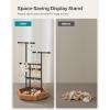 imageSONGMICS Set of 2 Jewelry Holders Organizers 3 Tiers and 1 Tray Jewelry Display Stands with Metal Frame Necklace Earring Bracelet Holder for Rings Ink Black and Caramel Brown UJJS03CB2JInk Black  Caramel Brown