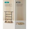 imageSONGMICS Set of 2 Jewelry Holders Organizers 3 Tiers and 1 Tray Jewelry Display Stands with Metal Frame Necklace Earring Bracelet Holder for Rings Ink Black and Caramel Brown UJJS03CB2JWood Color  Black