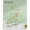 imageSONGMICS Set of 2 Jewelry Holders Organizers 3 Tiers and 1 Tray Jewelry Display Stands with Metal Frame Necklace Earring Bracelet Holder for Rings Pale Gold and White UJJS003A012JLaurel Green  Cloud White