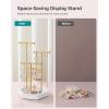 imageSONGMICS Set of 2 Jewelry Holders Organizers 3 Tiers and 1 Tray Jewelry Display Stands with Metal Frame Necklace Earring Bracelet Holder for Rings Pale Gold and White UJJS003A012JPale Gold  White