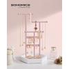 imageSONGMICS Set of 2 Jewelry Holders Organizers 3 Tiers and 1 Tray Jewelry Display Stands with Metal Frame Necklace Earring Bracelet Holder for Rings Pale Gold and White UJJS003A012JJelly Pink  Cloud White