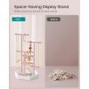 imageSONGMICS Set of 2 Jewelry Holders Organizers 3 Tiers and 1 Tray Jewelry Display Stands with Metal Frame Necklace Earring Bracelet Holder for Rings Pale Gold and White UJJS003A012JJelly Pink  Cloud White