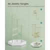 imageSONGMICS Set of 2 Jewelry Holders Organizers 3 Tiers and 1 Tray Jewelry Display Stands with Metal Frame Necklace Earring Bracelet Holder for Rings Pale Gold and White UJJS003A012JLaurel Green  Cloud White