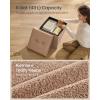 imageSONGMICS Small Folding Storage Ottoman Foot Rest Stool 15 x 15 x 15 Inches Ottoman with Storage Load up to 660 lb for Living Room Bedroom Dorm Camel Brown ULSF095K01Camel Brown