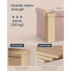 imageSONGMICS Small Folding Storage Ottoman Foot Rest Stool 15 x 15 x 15 Inches Ottoman with Storage Load up to 660 lb for Living Room Bedroom Dorm Camel Brown ULSF095K01Jelly Pink