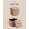 imageSONGMICS Small Folding Storage Ottoman Foot Rest Stool 15 x 15 x 15 Inches Ottoman with Storage Load up to 660 lb for Living Room Bedroom Dorm Camel Brown ULSF095K01Camel Brown