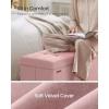 imageSONGMICS Storage Ottoman Bench Folding Storage Chest 15 x 30 x 152 Inches Foot Rest Stool 20 Gal 77 L Velvet Surface for Bedroom Entryway Living Room Jelly Pink ULSF0517R01Jelly Pink