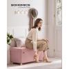 imageSONGMICS Storage Ottoman Bench Folding Storage Chest 15 x 30 x 152 Inches Foot Rest Stool 20 Gal 77 L Velvet Surface for Bedroom Entryway Living Room Jelly Pink ULSF0517R01Jelly Pink