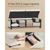 imageSONGMICS Storage Ottoman Bench Folding Storage Chest 15 x 30 x 152 Inches Foot Rest Stool 20 Gal 77 L Velvet Surface for Bedroom Entryway Living Room Jelly Pink ULSF0517R01Cream White
