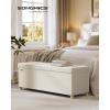 imageSONGMICS Storage Ottoman Bench Folding Storage Chest 15 x 30 x 152 Inches Foot Rest Stool 20 Gal 77 L Velvet Surface for Bedroom Entryway Living Room Jelly Pink ULSF0517R01Cream White