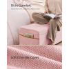 imageSONGMICS Storage Ottoman Bench Folding Storage Chest 15 x 30 x 152 Inches Foot Rest Stool 20 Gal 77 L Velvet Surface for Bedroom Entryway Living Room Jelly Pink ULSF0517R01Jelly Pink