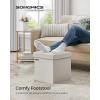 imageSONGMICS Storage Ottoman Cube Ottoman with Legs 15 x 15 x 157 Inches Footstool Footrest 10 Gal 37 L Synthetic Leather for Bedroom Living Room Dorm Ink Black ULSF0512B02Cream White