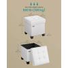 imageSONGMICS Storage Ottoman Cube Ottoman with Legs 15 x 15 x 157 Inches Footstool Footrest 10 Gal 37 L Synthetic Leather for Bedroom Living Room Dorm Ink Black ULSF0512B02Cloud White