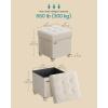 imageSONGMICS Storage Ottoman Cube Ottoman with Legs 15 x 15 x 157 Inches Footstool Footrest 10 Gal 37 L Synthetic Leather for Bedroom Living Room Dorm Ink Black ULSF0512B02Cream White