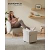 imageSONGMICS Storage Ottoman Cube Ottoman with Legs 15 x 15 x 157 Inches Footstool Footrest 10 Gal 37 L Synthetic Leather for Bedroom Living Room Dorm Ink Black ULSF0512B02Cream White