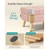 imageSONGMICS Storage Ottoman Foot Stool Ottoman with Padded Seat Foot Rest with Wood Legs Small Table for Hallway Living Room 118 x 157 x 114 Inches Teddy Fleece Cream White ULOM518WD01Jelly Pink
