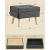 imageSONGMICS Storage Ottoman Foot Stool Ottoman with Padded Seat Foot Rest with Wood Legs Small Table for Hallway Living Room 118 x 157 x 114 Inches Teddy Fleece Cream White ULOM518WD01Slate Gray