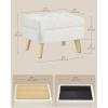 imageSONGMICS Storage Ottoman Foot Stool Ottoman with Padded Seat Foot Rest with Wood Legs Small Table for Hallway Living Room 118 x 157 x 114 Inches Teddy Fleece Cream White ULOM518WD01White