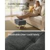 imageSONGMICS Storage Ottoman Foot Stool Ottoman with Padded Seat Foot Rest with Wood Legs Small Table for Hallway Living Room 118 x 157 x 114 Inches Teddy Fleece Cream White ULOM518WD01Slate Gray