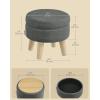 imageSONGMICS Storage Ottoman Foot Stool Round Ottoman with Padded Seat Foot Rest with Wood Legs Small Table for Hallway Living Room 122 Inches Velvet Cream White ULOM513LH01Slate Gray