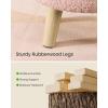 imageSONGMICS Storage Ottoman Foot Stool Round Ottoman with Padded Seat Foot Rest with Wood Legs Small Table for Hallway Living Room 122 Inches Velvet Cream White ULOM513LH01Jelly Pink