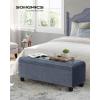 imageSONGMICS Storage Ottoman Storage Bench Tufted Entryway Bedroom Bench 177 x 465 x 177 Inches Hinges Easy Lid Operation Wooden Legs LinenLook Cover Loads 330 lb Light Denim Blue ULOM070Q01