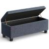 imageSONGMICS Storage Ottoman Storage Bench Tufted Entryway Bedroom Bench 177 x 465 x 177 Inches Hinges Easy Lid Operation Wooden Legs LinenLook Cover Loads 330 lb Light Denim Blue ULOM070Q01