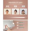 imageSONGMICS Vanity Makeup Mirror with Lights Touch Control AngleAdjustable Charging Ports Detachable 10X Magnifying Mirror 3 Color Temperatures Dimmable Phone Holder Matte White ULWM002W01V1LED Bulbs
