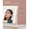 imageSONGMICS Vanity Makeup Mirror with Lights Touch Control AngleAdjustable Charging Ports Detachable 10X Magnifying Mirror 3 Color Temperatures Dimmable Phone Holder Matte White ULWM002W01V1LED Strip
