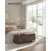 imageSONGMICS Velvet Storage Ottoman Bench Foot Rest with Legs 157 x 43 x 157 Inches End of Bed Bench Storage Chest Load up to 660 lb for Living Room Bedroom Entryway Walnut Brown ULSF089K01Walnut Brown