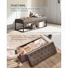 imageSONGMICS Velvet Storage Ottoman Bench Foot Rest with Legs 157 x 43 x 157 Inches End of Bed Bench Storage Chest Load up to 660 lb for Living Room Bedroom Entryway Walnut Brown ULSF089K01Walnut Brown