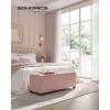 imageSONGMICS Velvet Storage Ottoman Bench Foot Rest with Legs 157 x 43 x 157 Inches End of Bed Bench Storage Chest Load up to 660 lb for Living Room Bedroom Entryway Walnut Brown ULSF089K01Jelly Pink