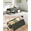 imageSONGMICS Velvet Storage Ottoman Bench Foot Rest with Legs 157 x 43 x 157 Inches End of Bed Bench Storage Chest Load up to 660 lb for Living Room Bedroom Entryway Walnut Brown ULSF089K01Forest Green