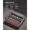 imageSONGMICS Watch Box 12Slot Watch Case Organizer with Large Glass Lid Removable Pillows Gift for Loved Ones Coffee Brown Synthetic Leather Coffee Brown Lining UJWB120KQ01SBrown  Brown