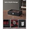 imageSONGMICS Watch Box 12Slot Watch Case Organizer with Large Glass Lid Removable Pillows Gift for Loved Ones Coffee Brown Synthetic Leather Coffee Brown Lining UJWB120KQ01SBlack  Wine Red