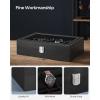 imageSONGMICS Watch Box 12Slot Watch Case Organizer with Large Glass Lid Removable Pillows Gift for Loved Ones Coffee Brown Synthetic Leather Coffee Brown Lining UJWB120KQ01SBlack  Black