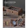 imageSONGMICS Watch Box 12Slot Watch Case Organizer with Large Glass Lid Removable Pillows Gift for Loved Ones Coffee Brown Synthetic Leather Coffee Brown Lining UJWB120KQ01SBrown  Brown